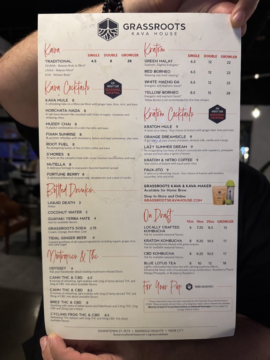 Menu - Grassroots Kava House photo 2