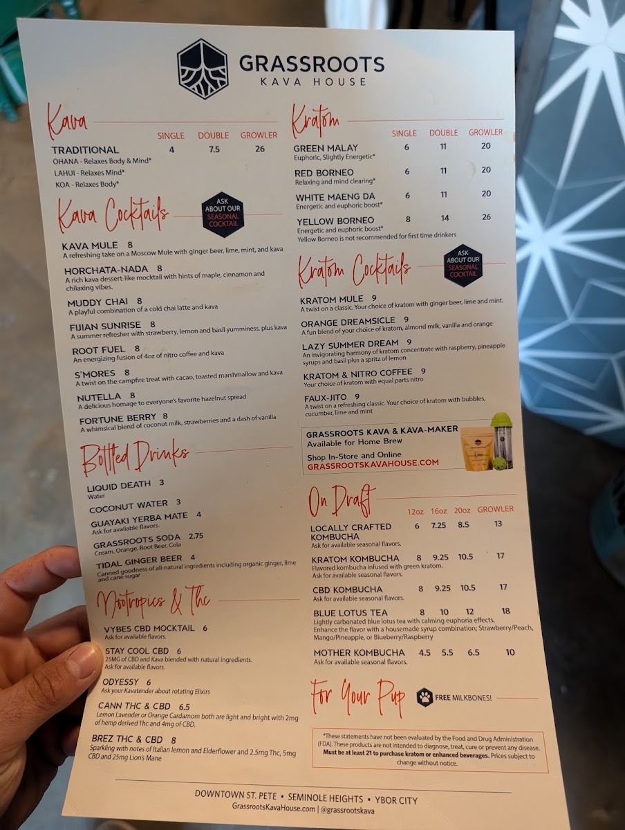 Menu - Grassroots Kava House photo 3