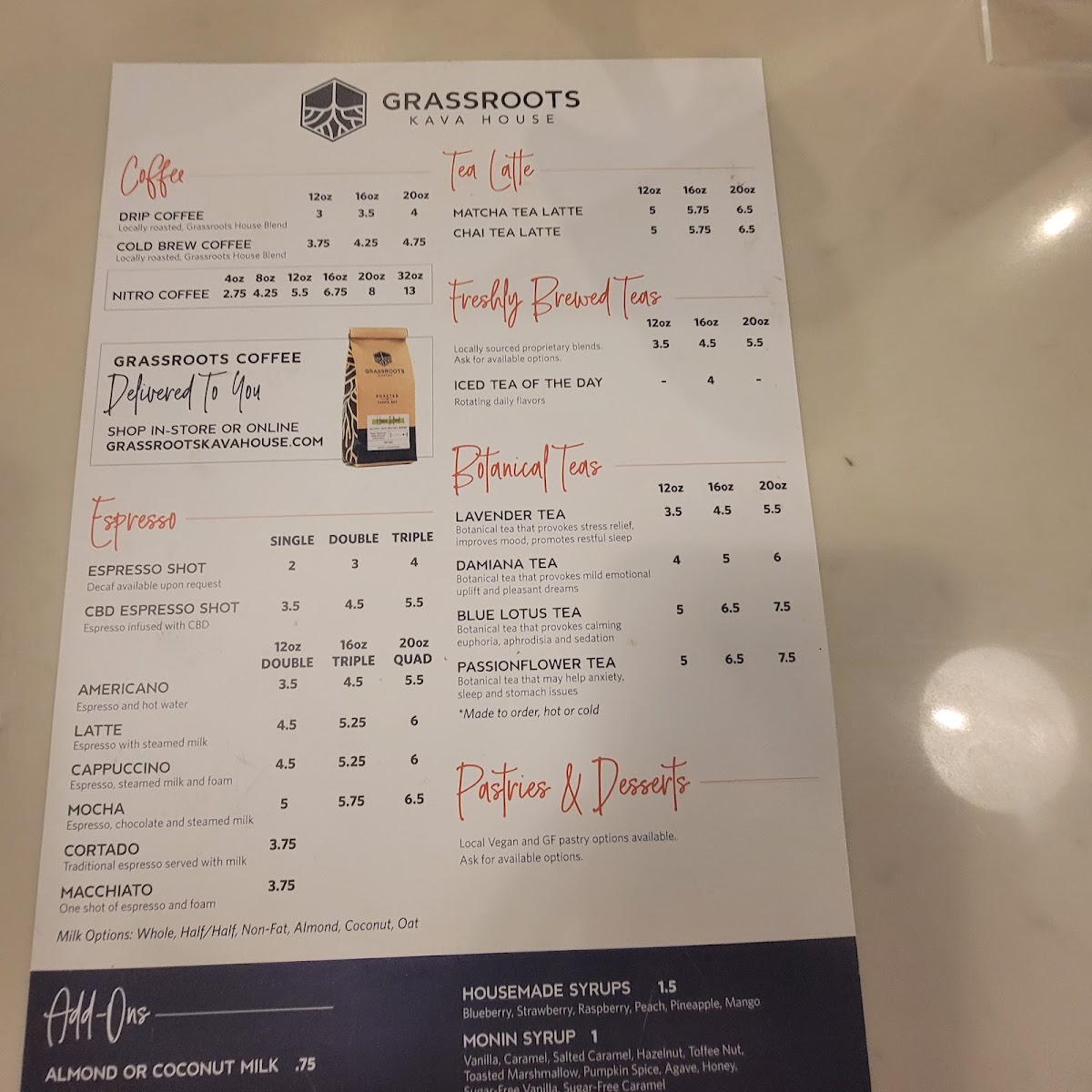 Menu - Grassroots Kava House photo 7